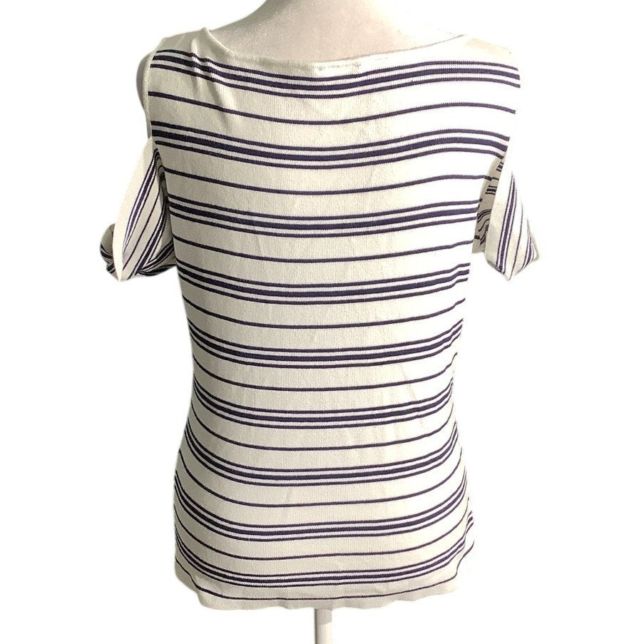 Vila Milano Striped Top Women’s Size Medium — Off Shoulder, Casual, Chic