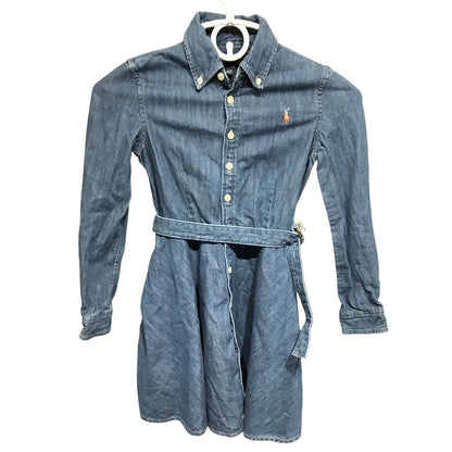 Ralph Lauren Girls' Denim Dress Size 8 – Preppy, Classic, Timeless