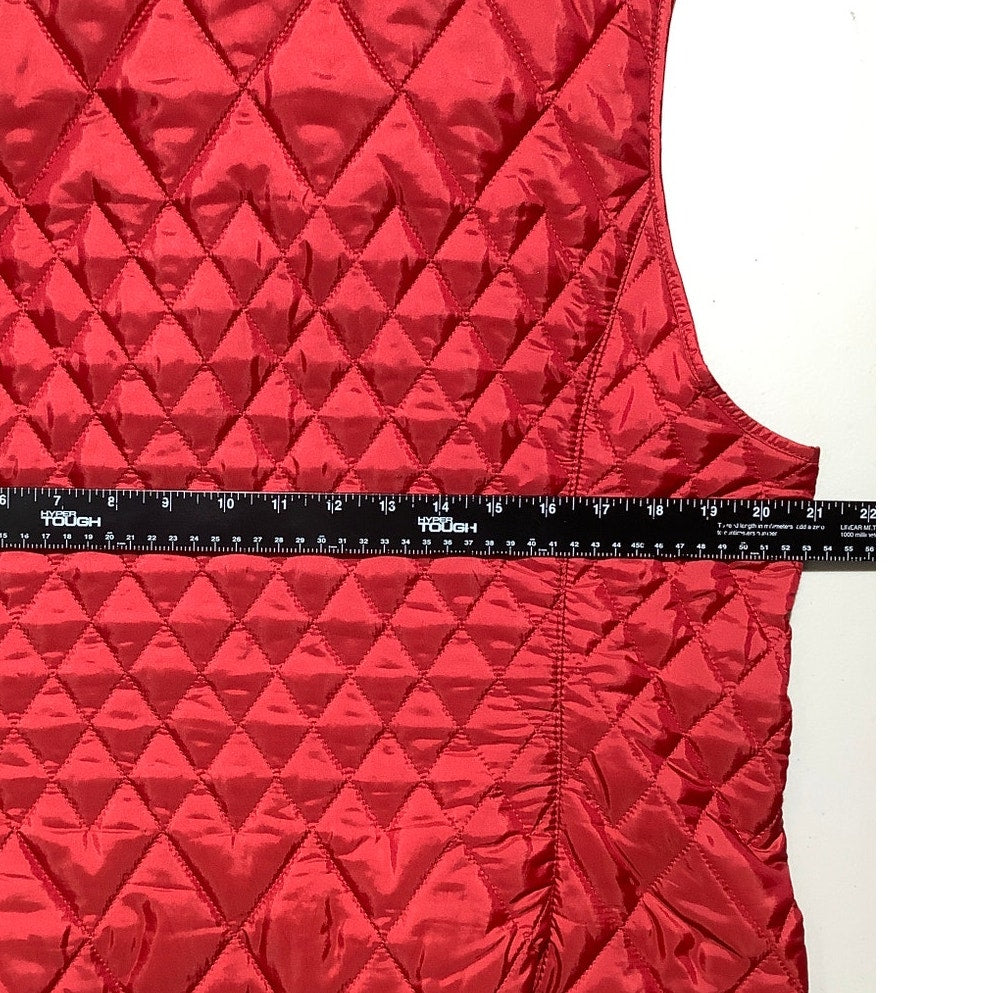 Talbots Red Quilted Puffer Vest Women’s Size Large — Preppy, Casual, Layered