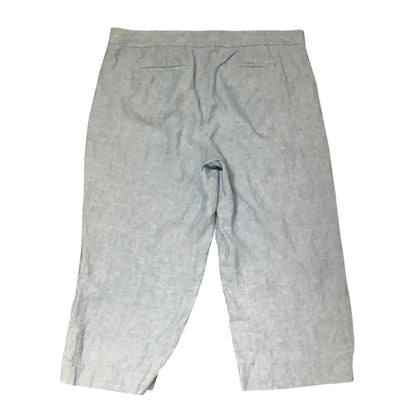 Talbots Light Blue Heathered Linen Cropped Pants M Classic, Comfortable, Casual