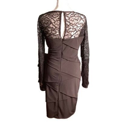 White House Black Market Lace Sleeve Dress Size 6 — Sheath, Cocktail, Elegant