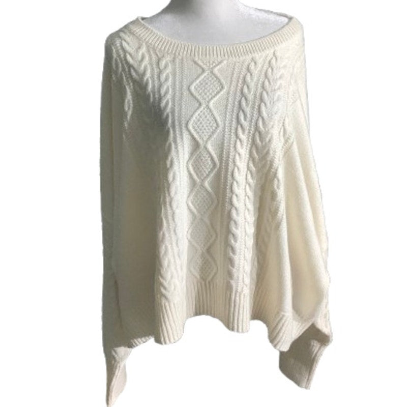 The Drop Waylon Sweater Whisper White Women’s 5X — Cable Knit, Oversized, NWT