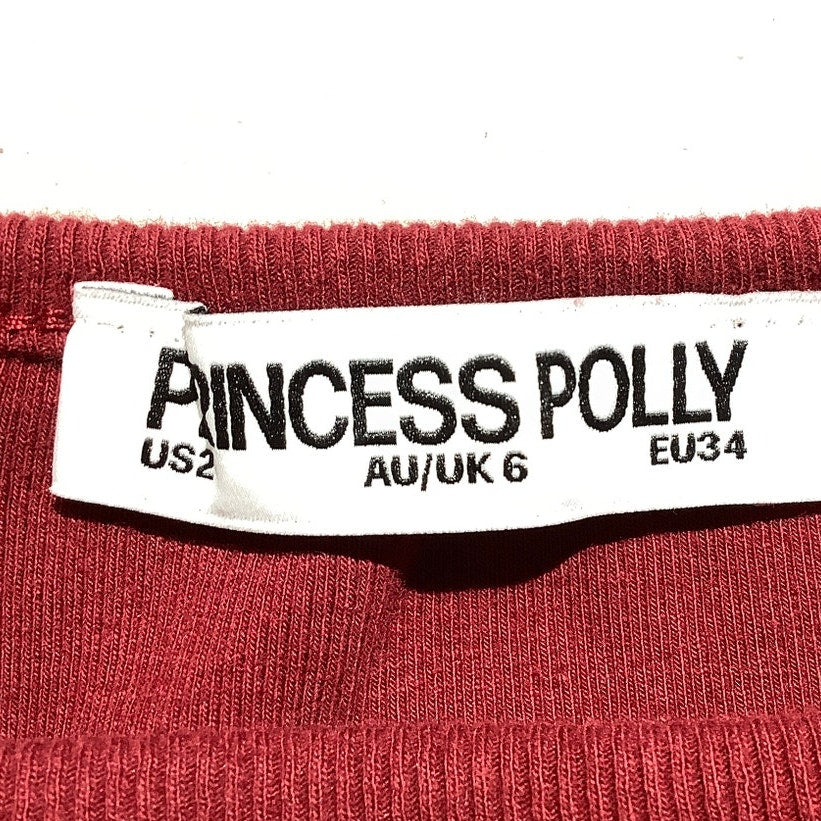 Princess Polly Kids Red Knit Long Sleeve Top Size 2 — Minimal, Casual, Classic