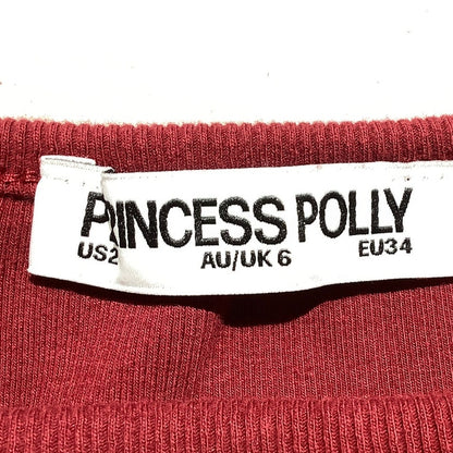 Princess Polly Kids Red Knit Long Sleeve Top Size 2 — Minimal, Casual, Classic