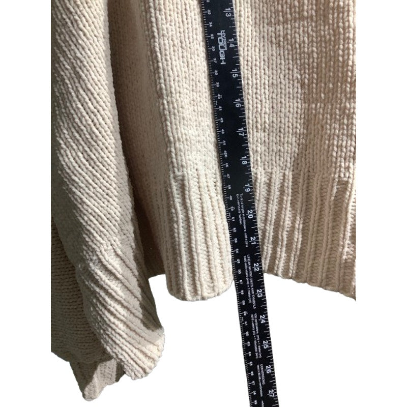 POL Oversized Knit Hoodie Ivory Women’s S/M — Chunky, Cozy, Boho