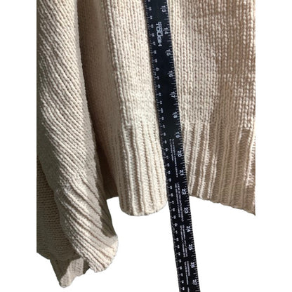 POL Oversized Knit Hoodie Ivory Women’s S/M — Chunky, Cozy, Boho