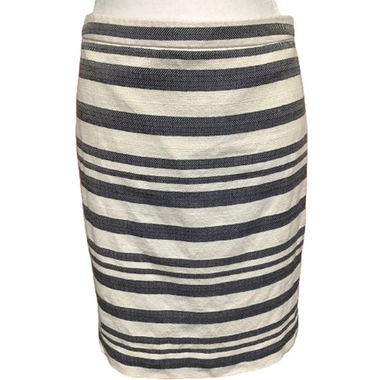 J. Crew Striped Pencil Skirt, Navy/White, Size 0, Classic, Preppy, Nautical