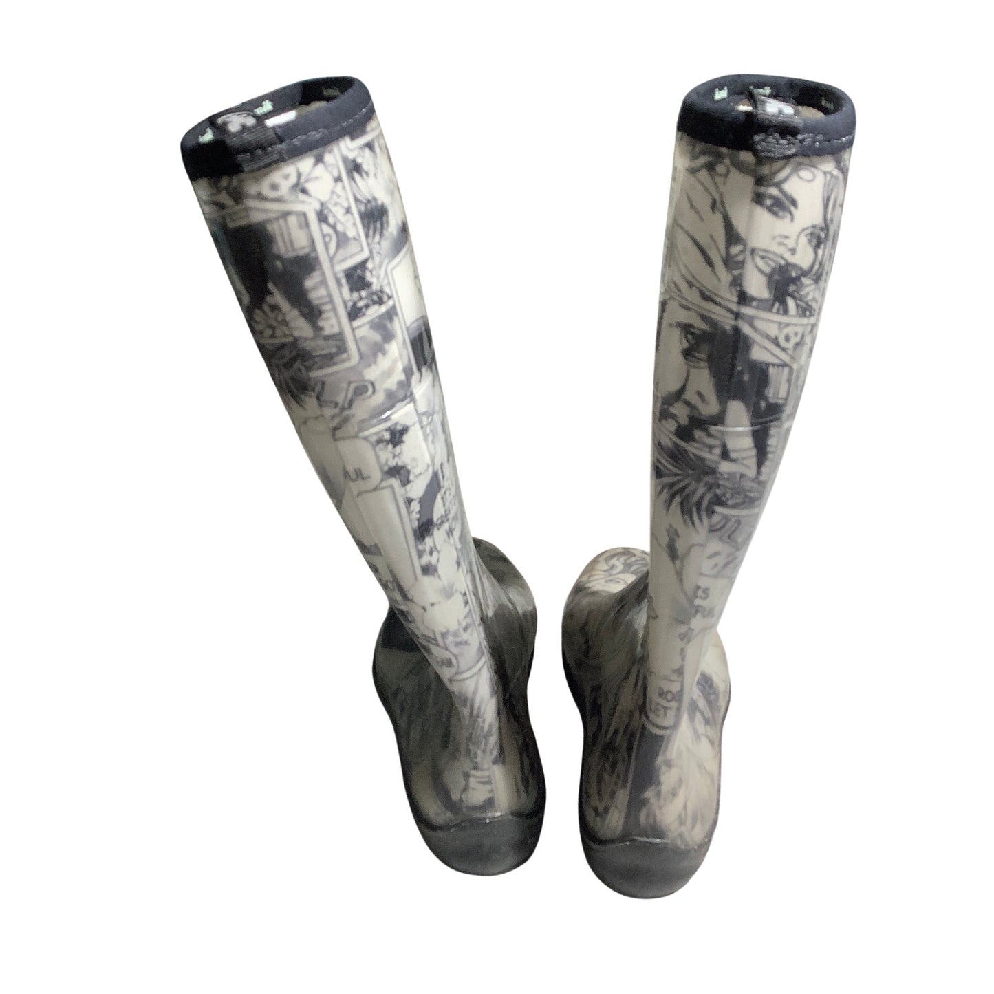 Kamik Comic Print Rain Boots Women’s Size 10— Graphic, Rainy Day, Whimsical