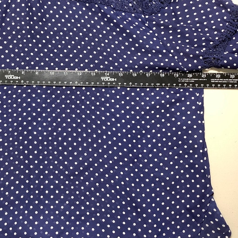Haute Project Polka Dot Blouse Women’s Size Large — Sheer, Boho, Lightweight