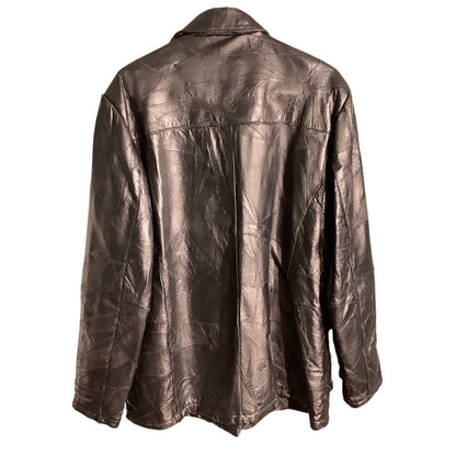 Firenze Black Genuine Leather Jacket XXL Geometric— Moto, Streetwear, Retro