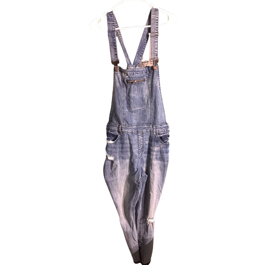 Refuge Dark Denim Overalls Women’s Size 14 – Distressed, Casual, Relaxed