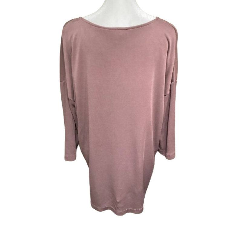 Pure Jill Women's Tunic M Mauve 3/4 Sleeve Relaxed Fit V-Neck