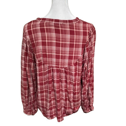 Madewell Women's Plaid Shirt Top S Long Sleeve Button-Down Casual Rustic Boho