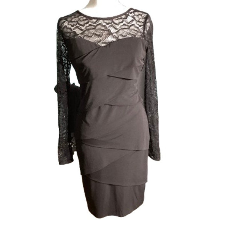 White House Black Market Lace Sleeve Dress Size 6 — Sheath, Cocktail, Elegant