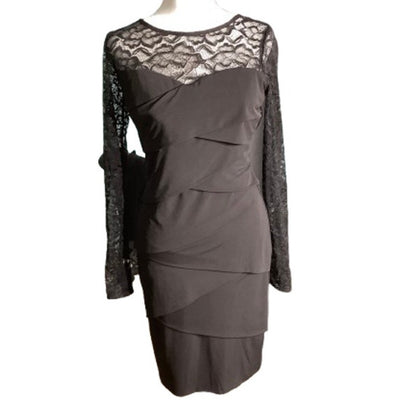 White House Black Market Lace Sleeve Dress Size 6 — Sheath, Cocktail, Elegant