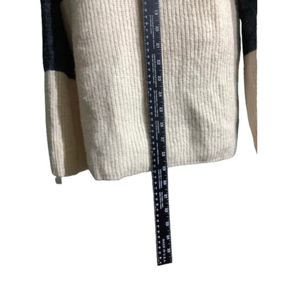 POL Ivory & Blue Colorblock Hoodie Women’s Size S/M — Cozy, Casual, Oversized
