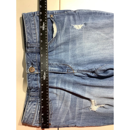 1822 Denim Blue Distressed Raw Hem Jeans Women’s 14 — Y2K, Casual, Edgy