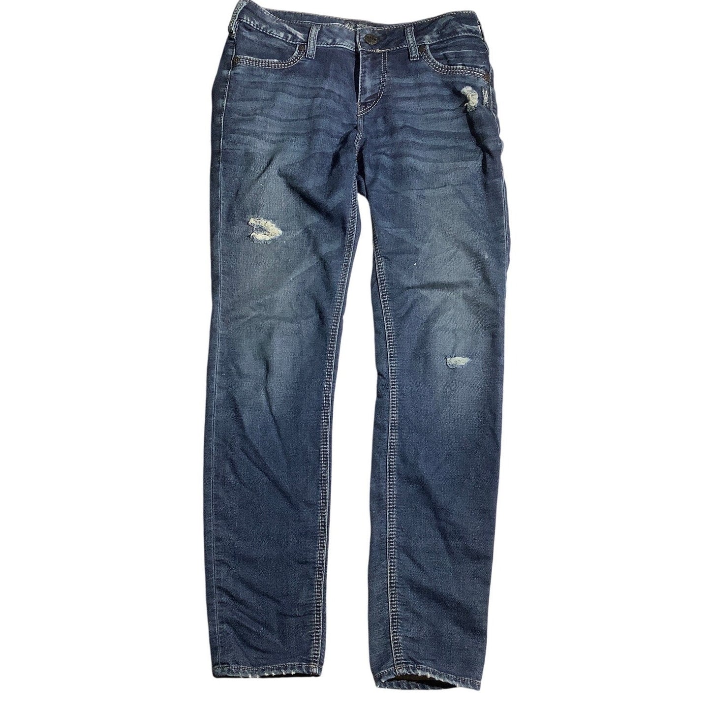 Silver Jeans Co Men’s Jeans Size 30W x 31L — Dark Denim, Distressed, Skinny