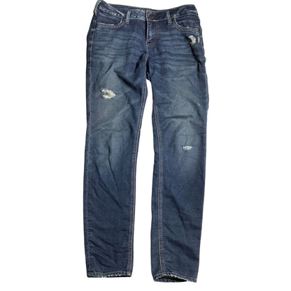 Silver Jeans Co Men’s Jeans Size 30W x 31L — Dark Denim, Distressed, Skinny