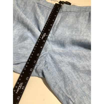 Talbots Light Blue Heathered Linen Cropped Pants M Classic, Comfortable, Casual