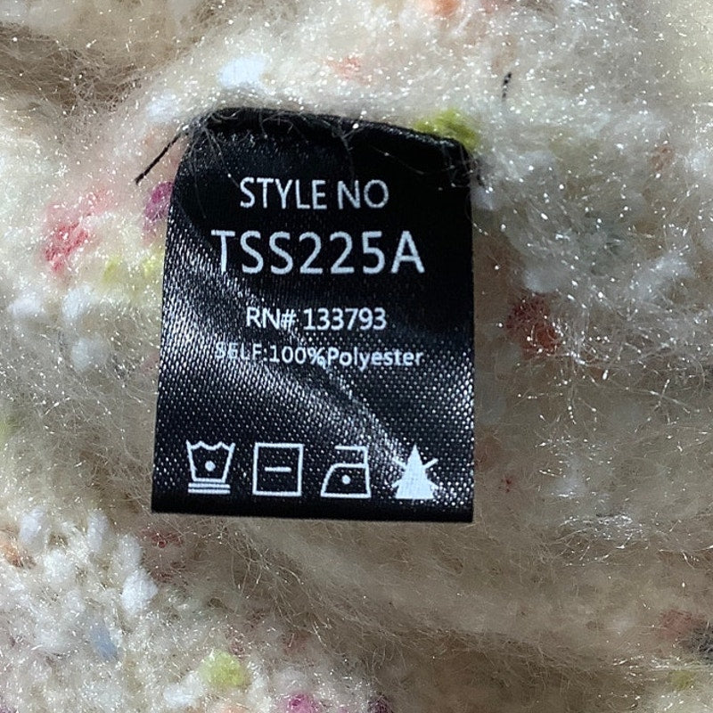 POL Ivory Fuzzy Confetti Sweater Top Women’s Size S/M — Boho, Cozy, Oversized