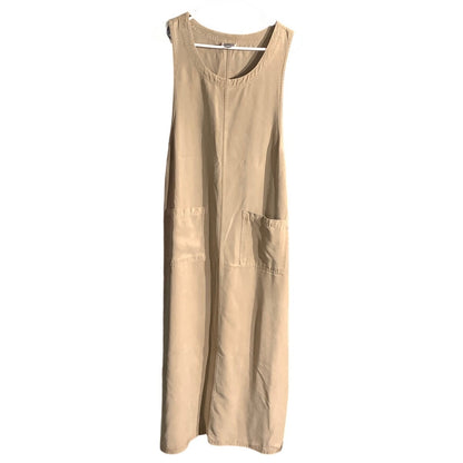 AKS Overall Dress, Beige, Women’s Size M — Relaxed Fit, Casual, Utility Style