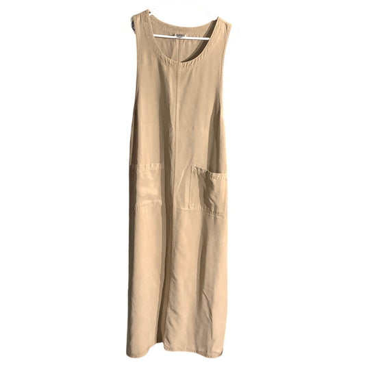 AKS Overall Dress, Beige, Women’s Size M — Relaxed Fit, Casual, Utility Style