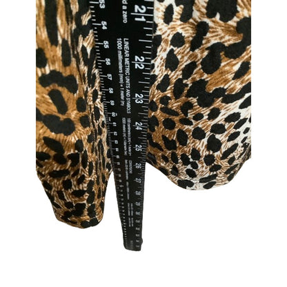 Carolyn Taylor Sleeveless Top 3X Leopard Print Embellished Boho Chic - Flaw