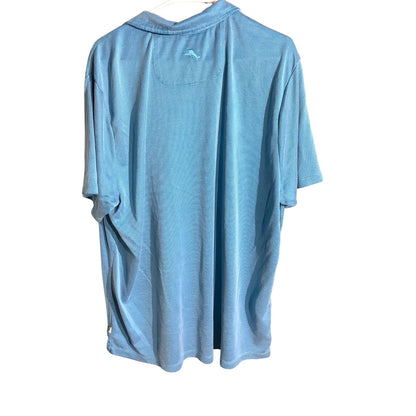 Tommy Bahama Blue Textured Polo Shirt Men’s XXL — Coastal, Golf, Resort