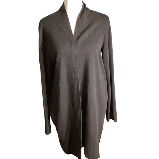 Eileen Fisher Black Cardigan Women’s Size M – Wool, Long Sleeve, Minimalist