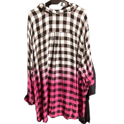 Catherines Ombre Plaid Shirt Women’s 5X – Bold, Button Front, Collared