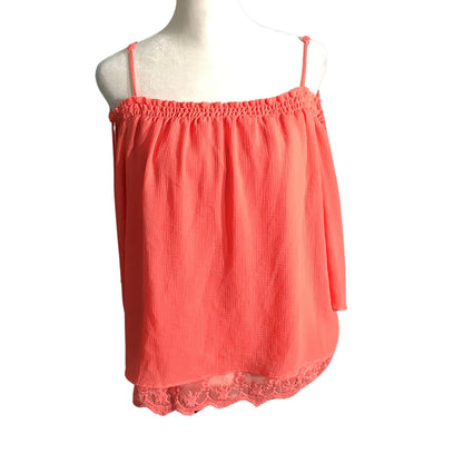Iz Byer Coral Tank Top Women’s Size Medium — Lace Trim, Flowy, Lightweight