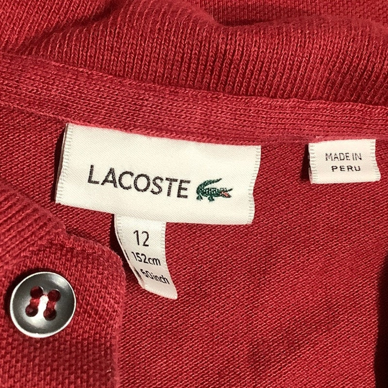 Lacoste Boys' Size 12 Red Polo Shirt – Classic, Preppy, Comfortable