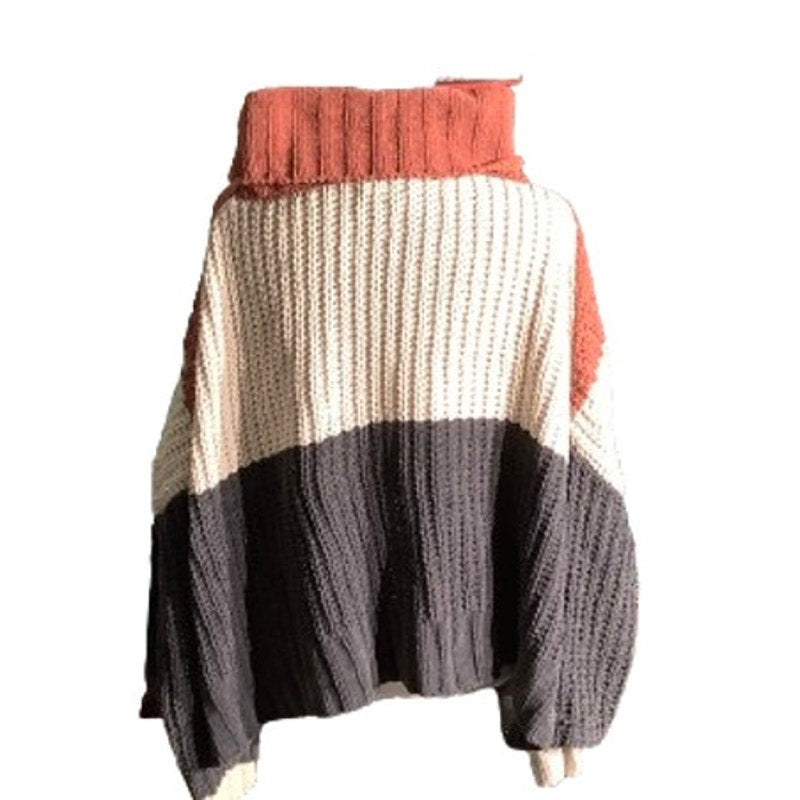 POL Colorblock Knit Sweater Women’s Size S/M — Boho, Cozy, Oversized