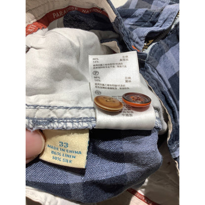 Tommy Bahama Blue Plaid Shorts Men’s Size 33W — Casual, Lightweight Summer Fit