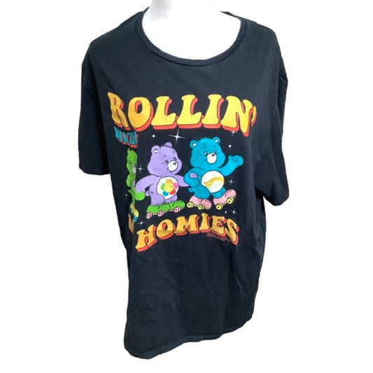 Care Bears Black Graphic Tee Size L - Y2K, Nostalgic, Playful