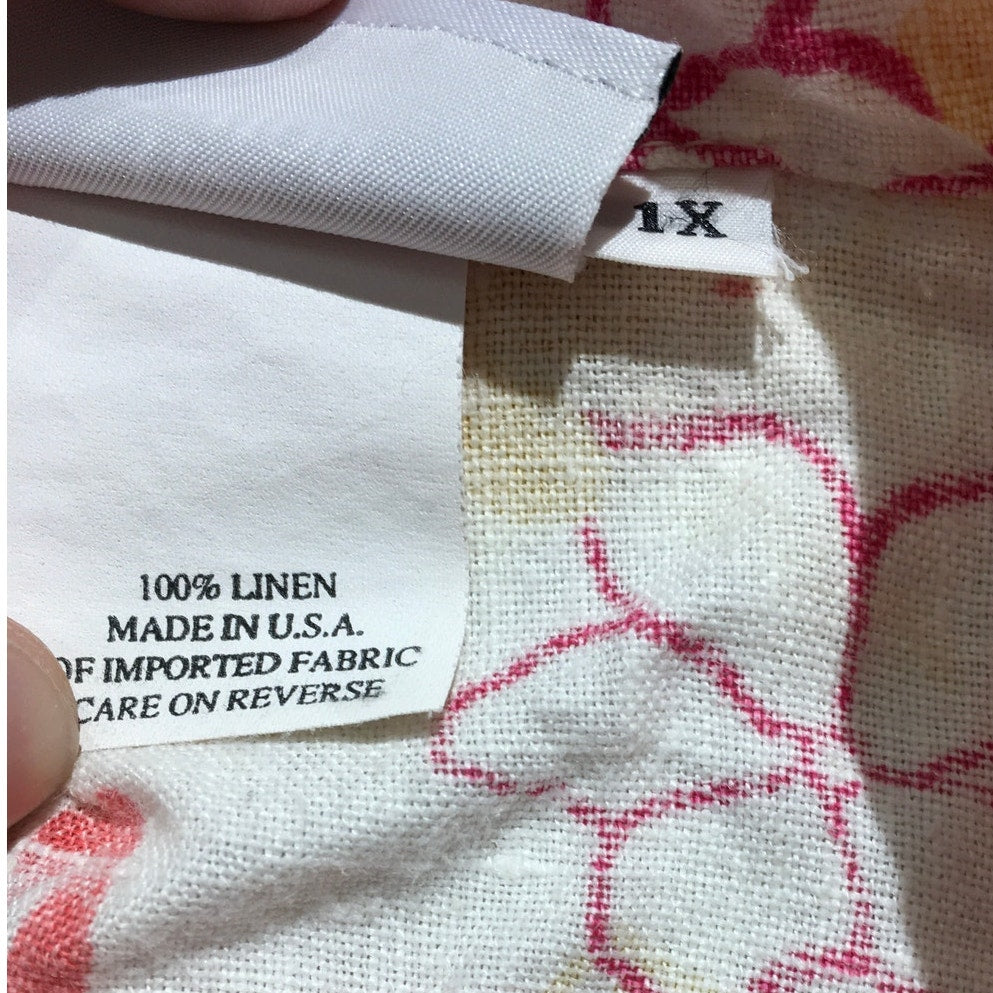 Hot Cotton Woman Floral Linen Shirt Size 1X – Cottagecore, Coastal, Summer