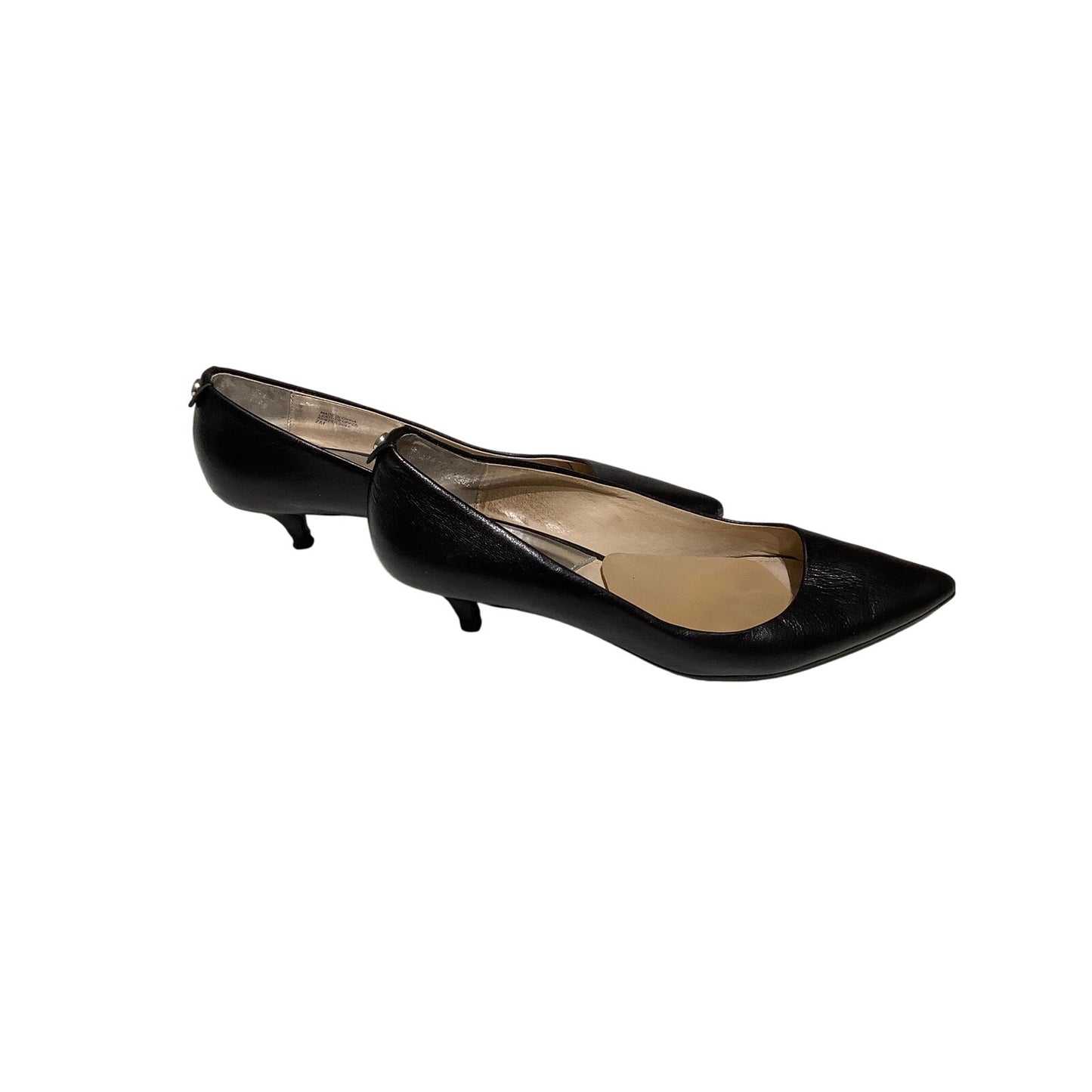 Michael Kors Women's Black Leather Pumps 7M, 1-Inch Heel, Classic, Elegant