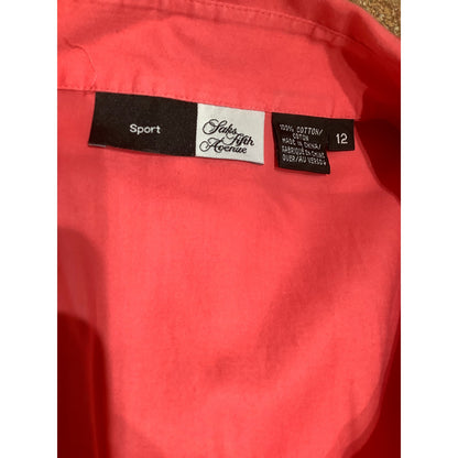 Saks Fifth Avenue Sport Salmon Short Sleeve Top - Chic - Preppy Size 12