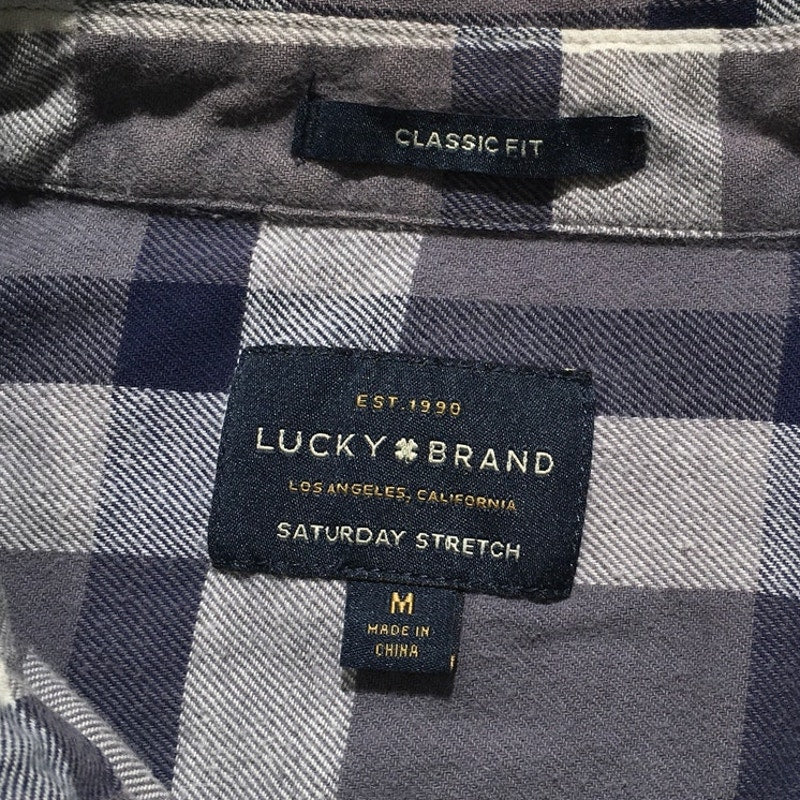 Lucky Brand Men's Gray/Blue Plaid Shirt Size M – Grunge, Casual, Everyday