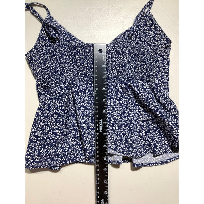 Shein White Floral Halter Tank Top Women’s Size XS — Y2K, Summer, Casual