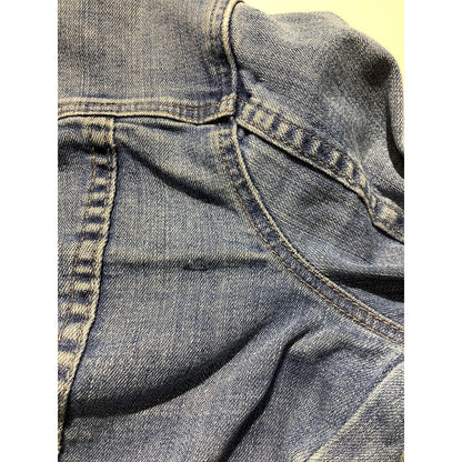 I Love H81 Light Blue Cropped Denim Jacket Women’s M — Y2K, Fitted, Casual