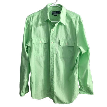 POLO Ralph Lauren Men's Light Green Dress Shirt Size L – Preppy, Classic, Casual