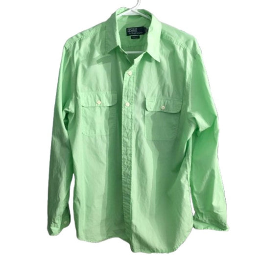 POLO Ralph Lauren Men's Light Green Dress Shirt Size L – Preppy, Classic, Casual