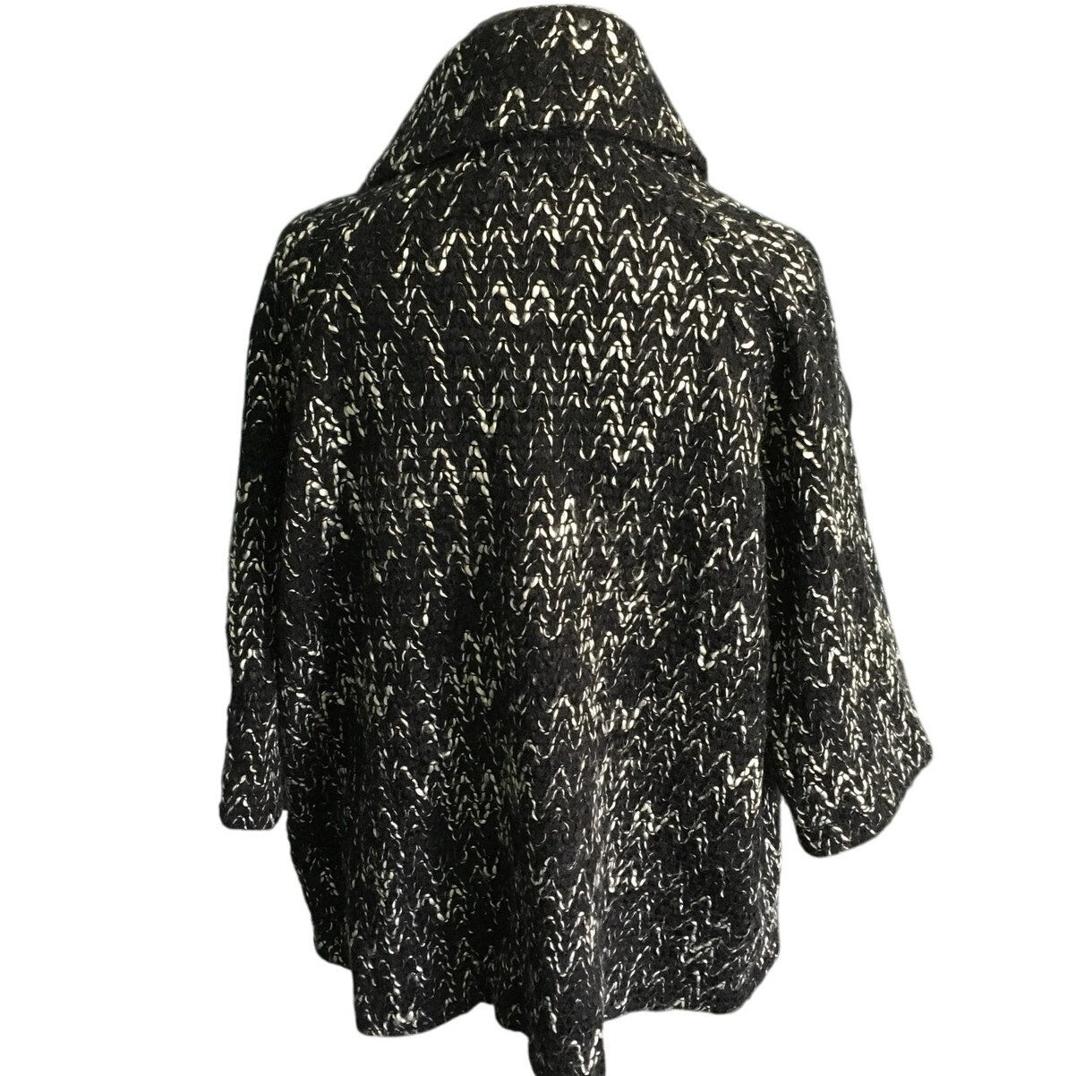 Carole Little Black & White Wool Coat Size 1X - Vintage, Cozy, Statement