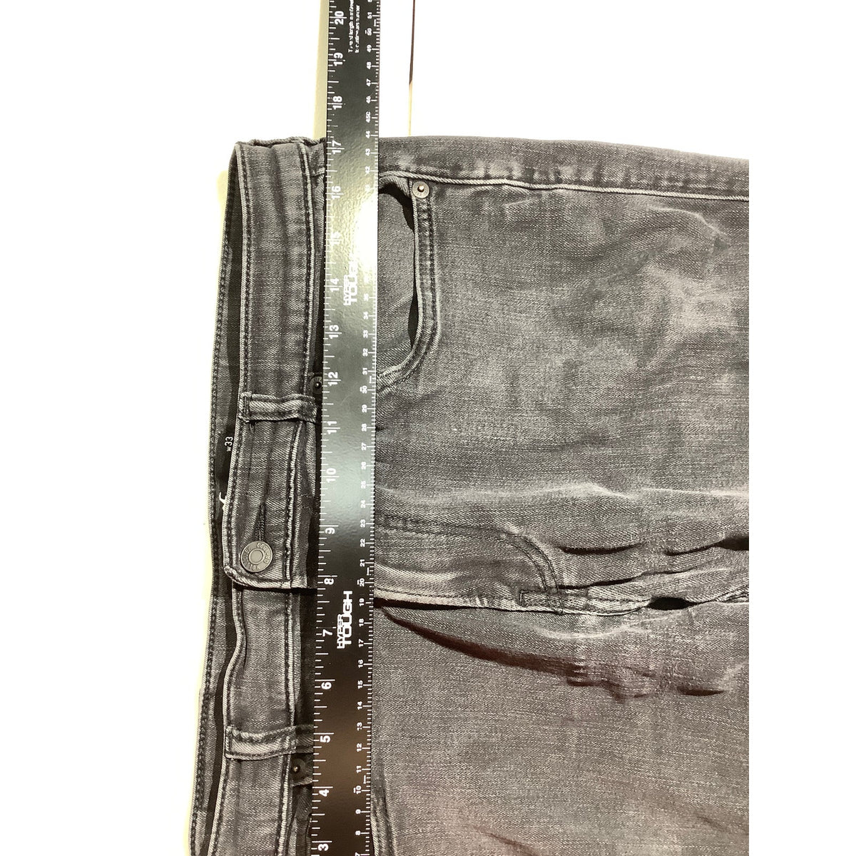 Hollister Men's 33x32 Black Slim Straight Jeans Distressed Tear