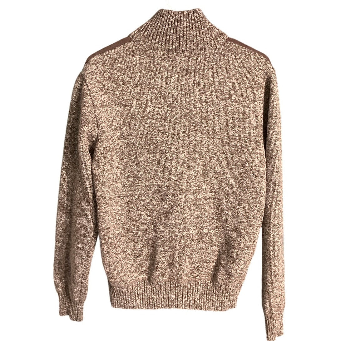 Buffalo David Bitton Men’s Brown M Full Zip Sweater – Rustic, Quilted, Flannel