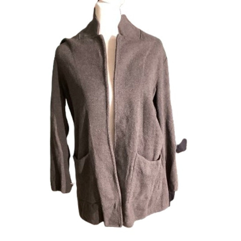 J. Crew Dark Gray Cardigan Women’s Size M – Minimalist, Cozy, Open Front
