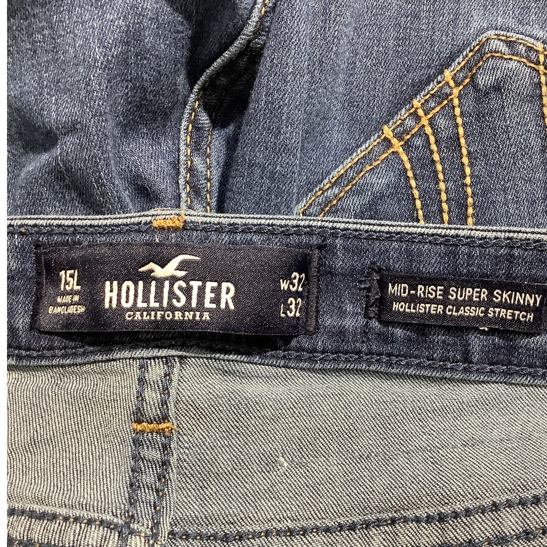 Hollister Super Skinny Jeans Women 15L 32x32 — Mid Rise, Stretch, Classic