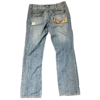 Squeeze Kids Blue Jeans 7/8 - Boho, Vintage, Distressed Aesthetic